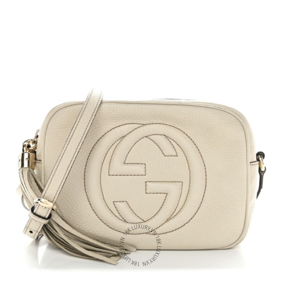 Túi Đeo Chéo Gucci Pebbled Calfskin Small Soho Disco Bag Off White GDCB721