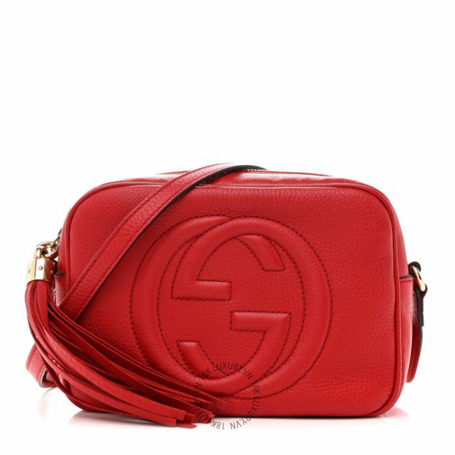 Túi đeo chéo Gucci Pebbled Calfskin Small Soho Disco Bag Vibrant Red NFPG578