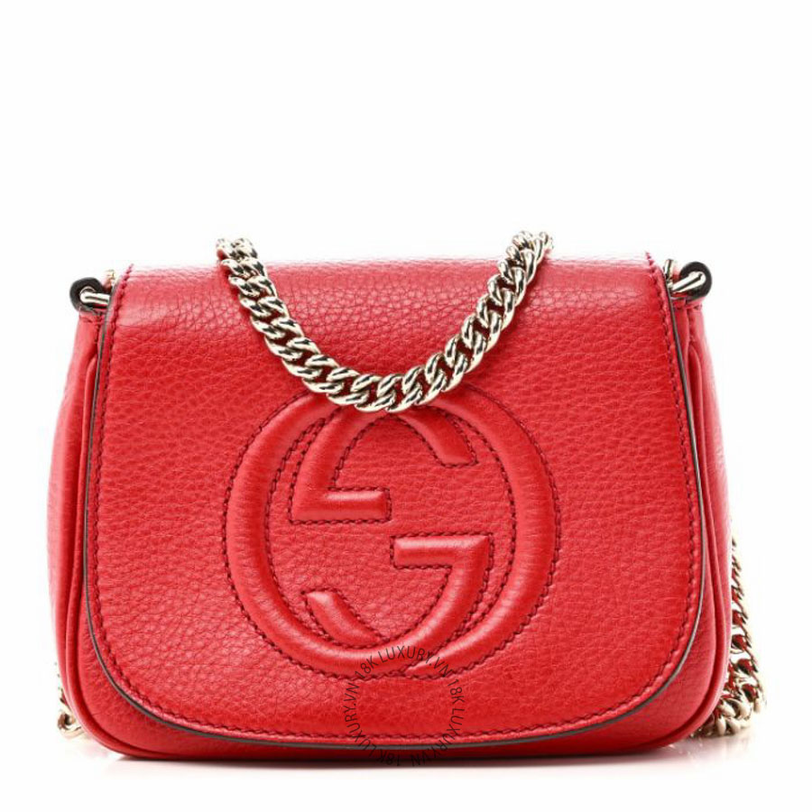 Túi đeo chéo Gucci Pebbled Calfskin Small Soho Flap Crossbody Red NFPG502