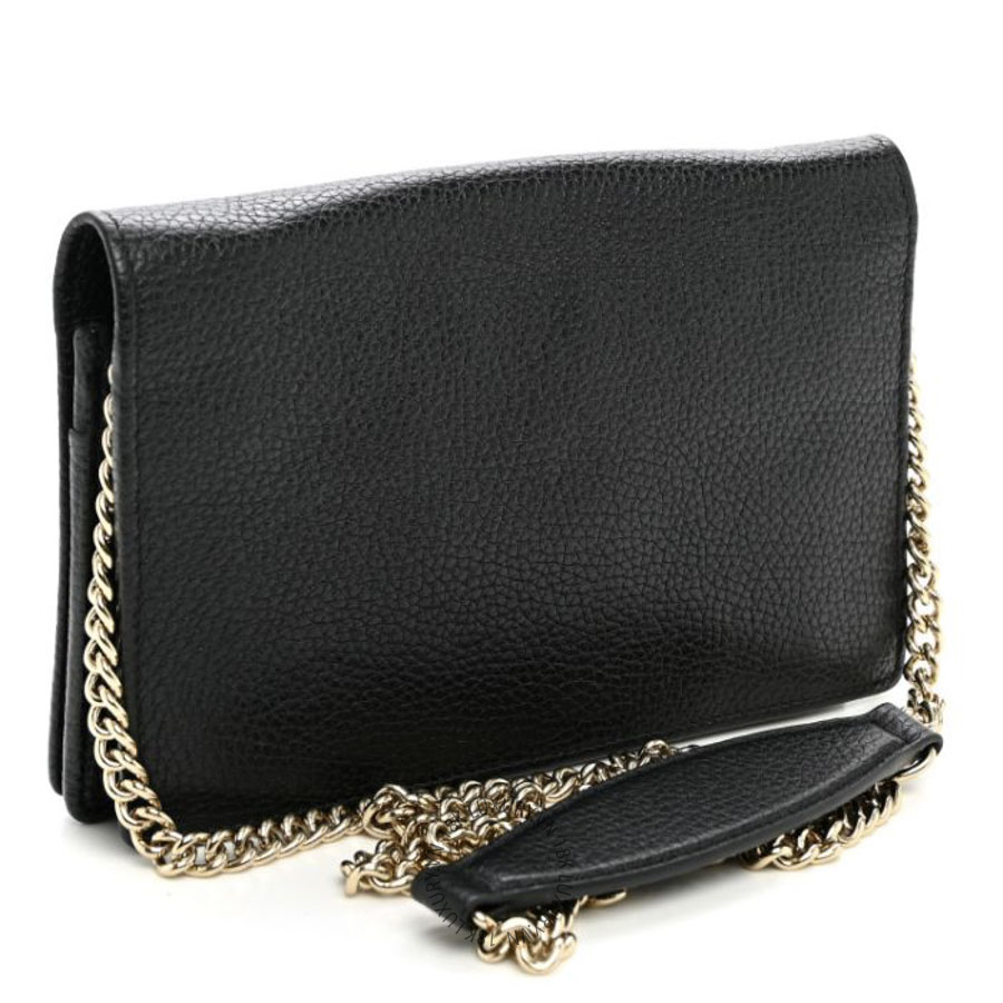 Túi Đeo Chéo Gucci Pebbled Calfskin Soho Wallet On Chain Black GDCB058