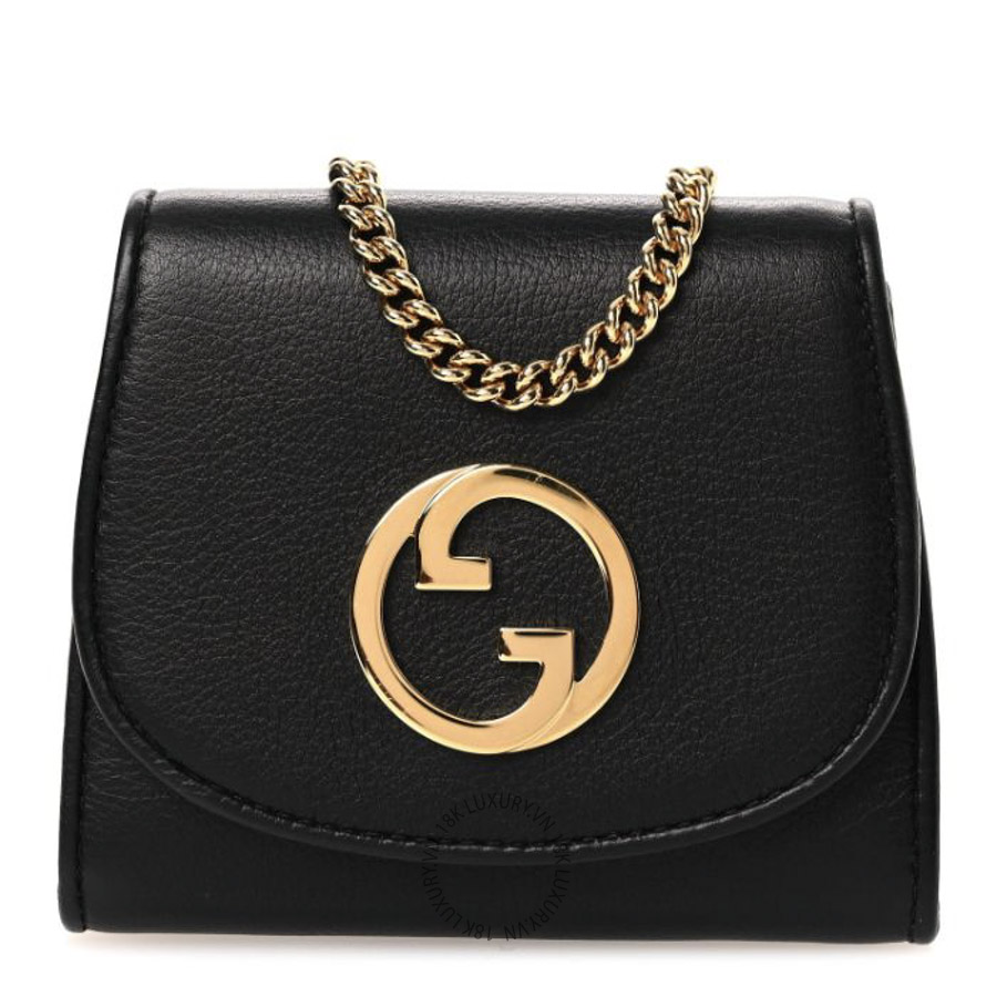 Túi Đeo Chéo Gucci Roxy Calfskin Medium Blondie Chain Wallet Black GDCB386