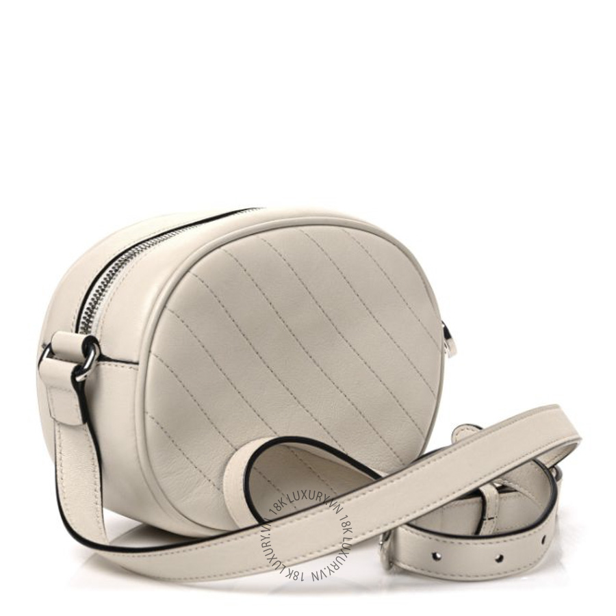 Túi Đeo Chéo Gucci Sakai Be Green Calfskin Diagonal Stitched Mini Blondie Shoulder Bag Mystic White GDCB637