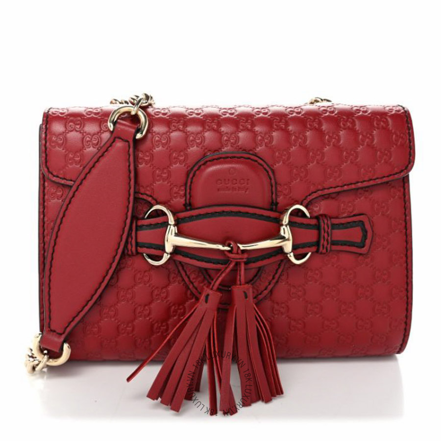 Túi đeo chéo Gucci Soft Microguccissima Mini Emily Chain Shoulder Bag Rosso NFPG521