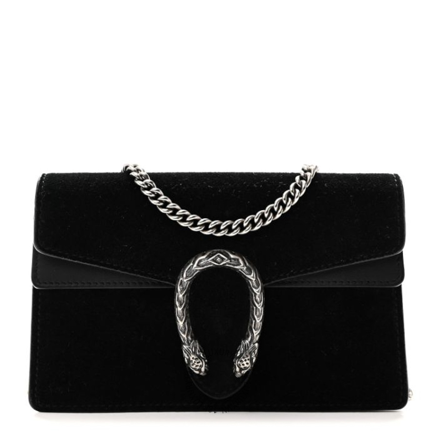 Túi Đeo Chéo Gucci Suede Super Mini Dionysus Shoulder Bag Black GDCB724