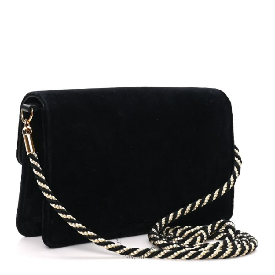 Túi đeo chéo Gucci Velvet Crystal Square G Shoulder Bag Black GGC387