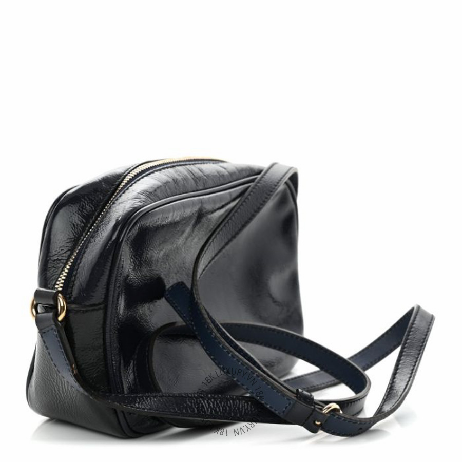 Túi đeo chéo Gucci Vernice Naplack Small Soho Disco Bag Uniform Blue NFPG602