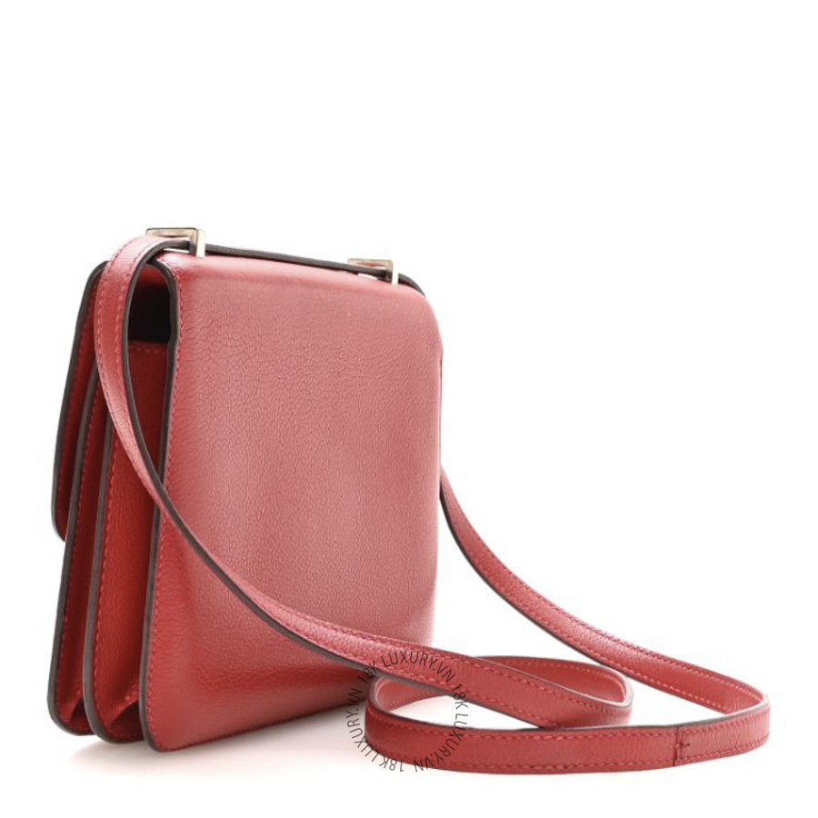 Túi Đeo Chéo Hermes Chevre Mysore Constance 18 Rouge Piment TMH413