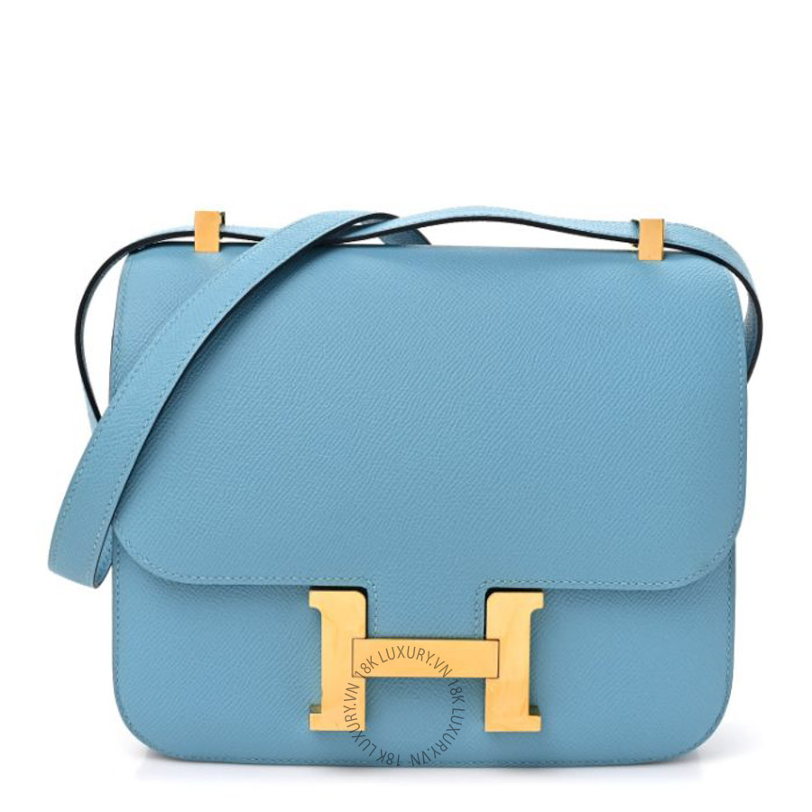 Túi đeo chéo Hermes Epsom Constance 24 Bleu Du Nord FPTH342