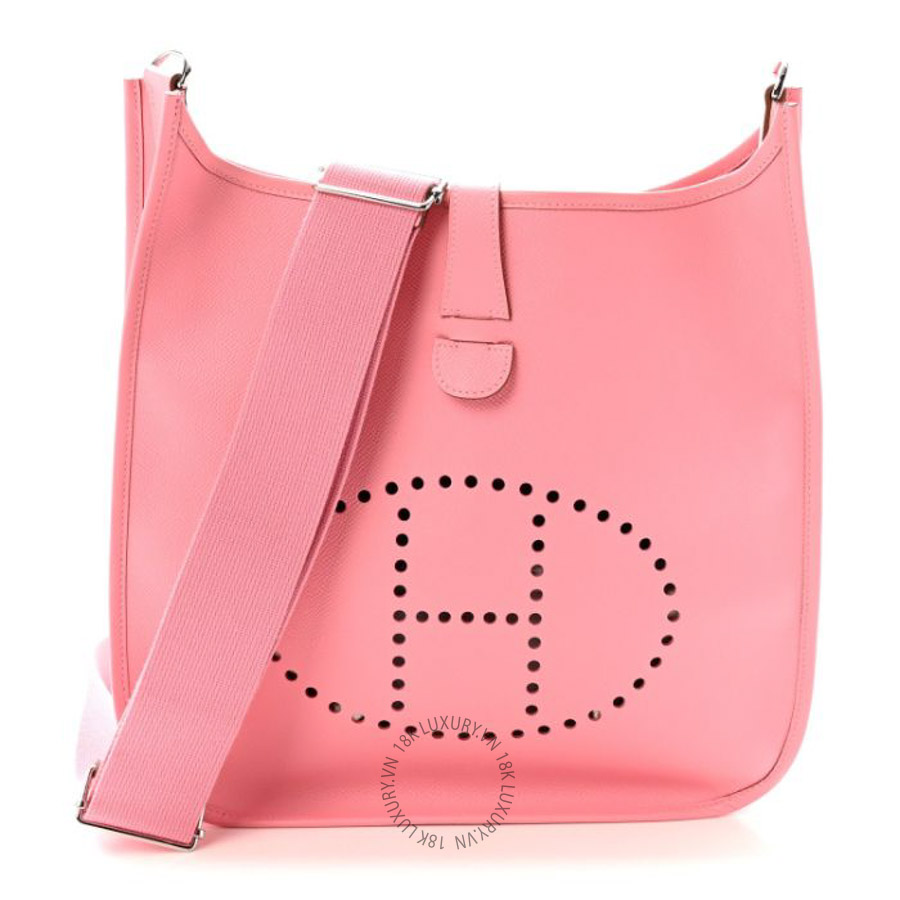 Túi đeo chéo Hermes Epsom Evelyne III GM Rose Confetti HMT187