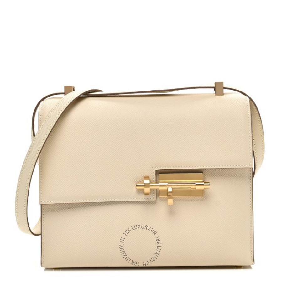 Túi đeo chéo Hermes Epsom Verrou 21 Craie HMT397
