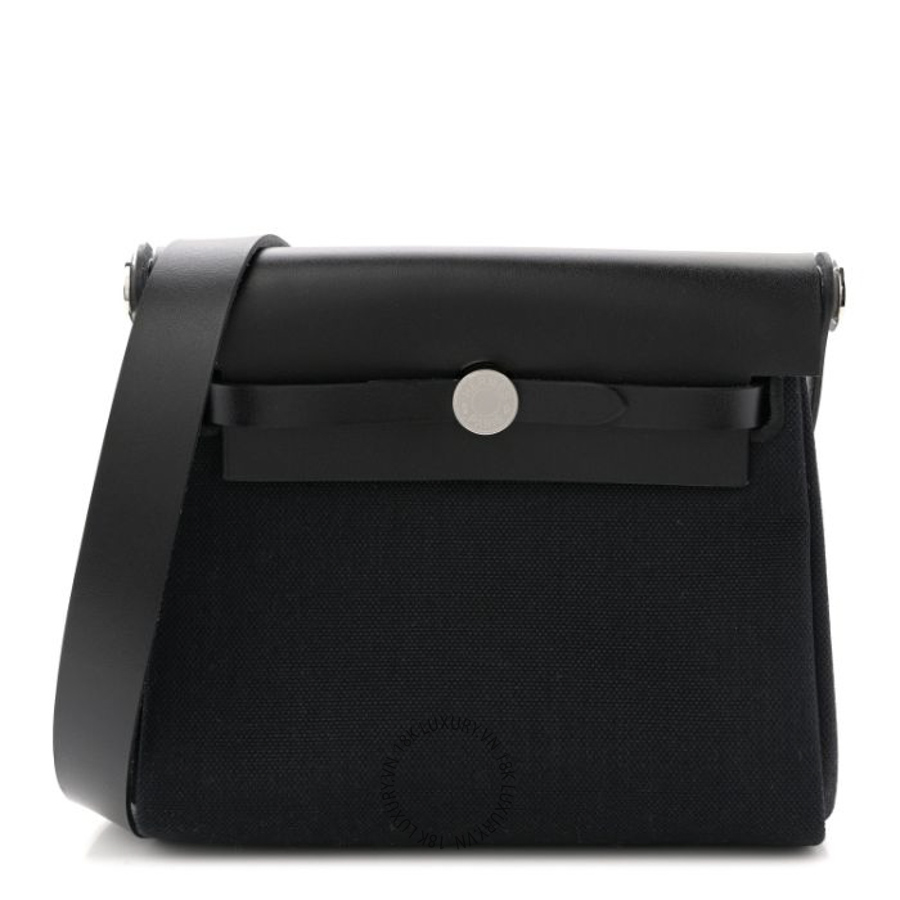 Túi Đeo Chéo Hermes Military Toile Vache Hunter Herbag Zip Retourne 20 Black TMH181