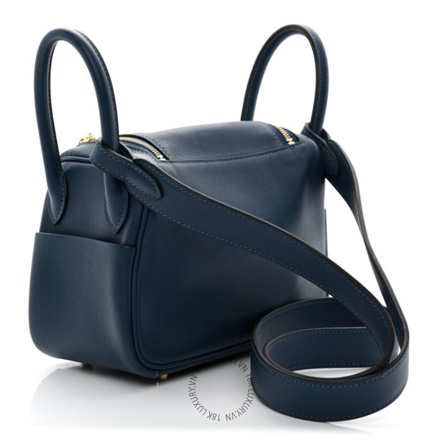 Túi Đeo Chéo Hermes Swift Mini Lindy 20 Deep Bleu TMH160