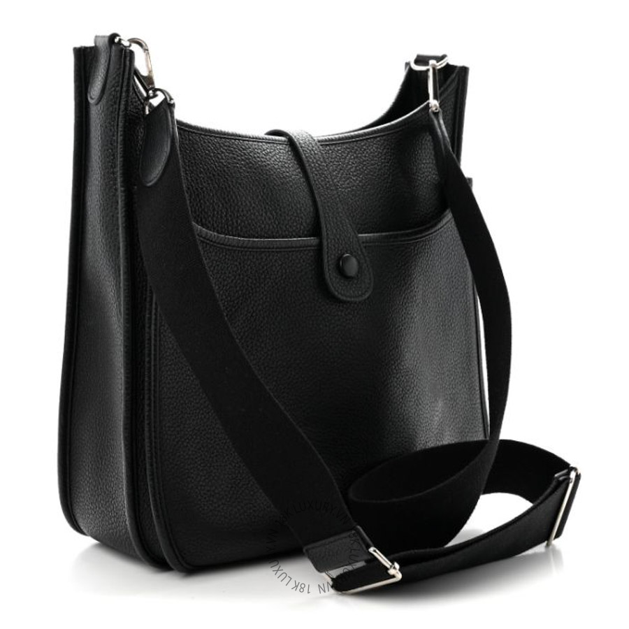 Túi đeo chéo Hermes Taurillon Clemence Evelyne III GM Black HMT134