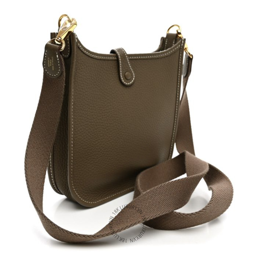 Túi Đeo Chéo Hermes Taurillon Clemence Evelyne TPM Etoupe TMH368