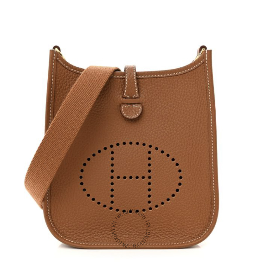 Túi Đeo Chéo Hermes Taurillon Clemence Evelyne TPM Gold TMH192