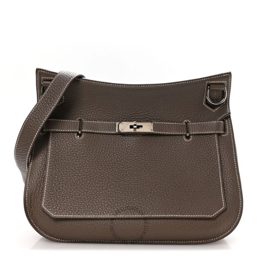 Túi đeo chéo Hermes Taurillon Clemence Jypsiere 28 Etoupe HMT066