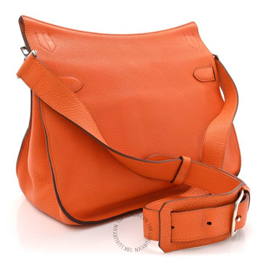 Túi đeo chéo Hermes Taurillon Clemence Jypsiere 31 Orange HMT129