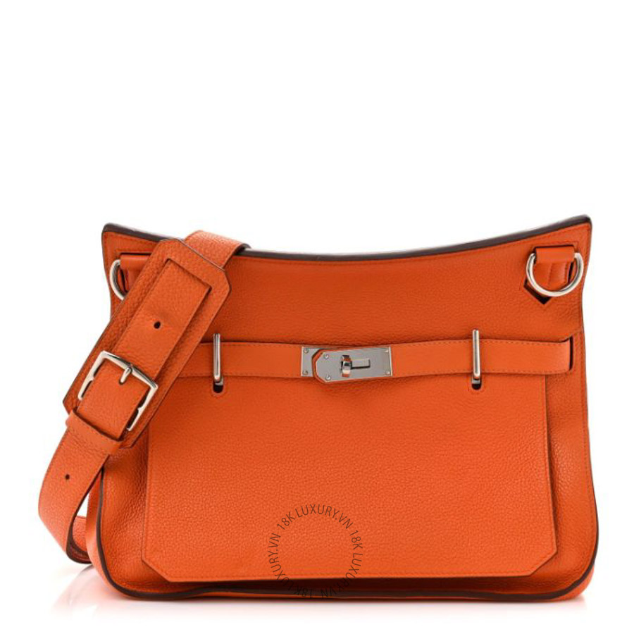 Túi đeo chéo Hermes Taurillon Clemence Jypsiere 31 Orange HMT129