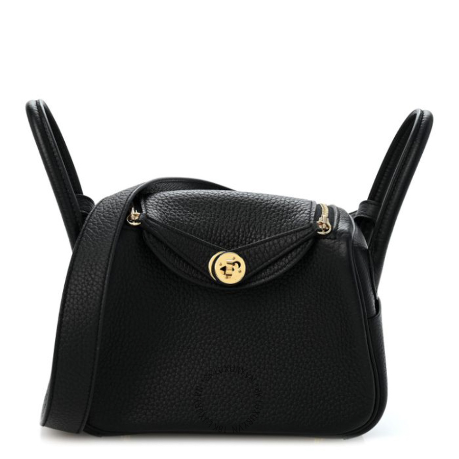 Túi Đeo Chéo Hermes Taurillon Clemence Mini Lindy 20 Black TMH085