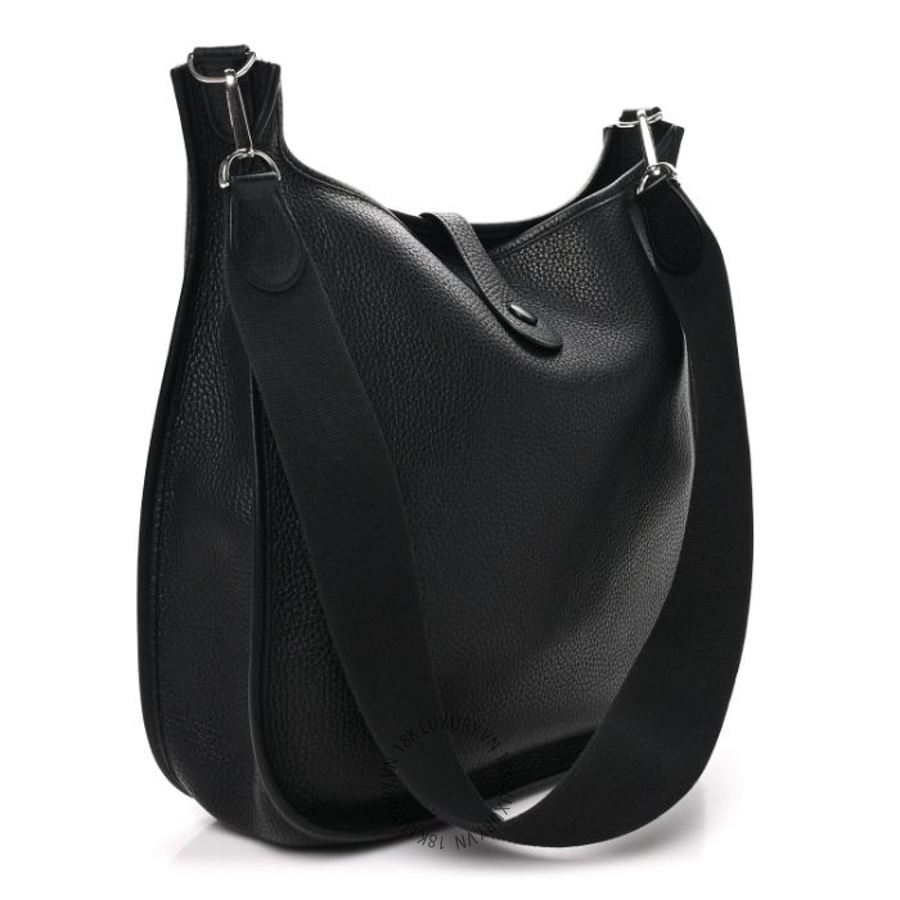 Túi Đeo Chéo Hermes Togo Evelyne GM Black TMH308