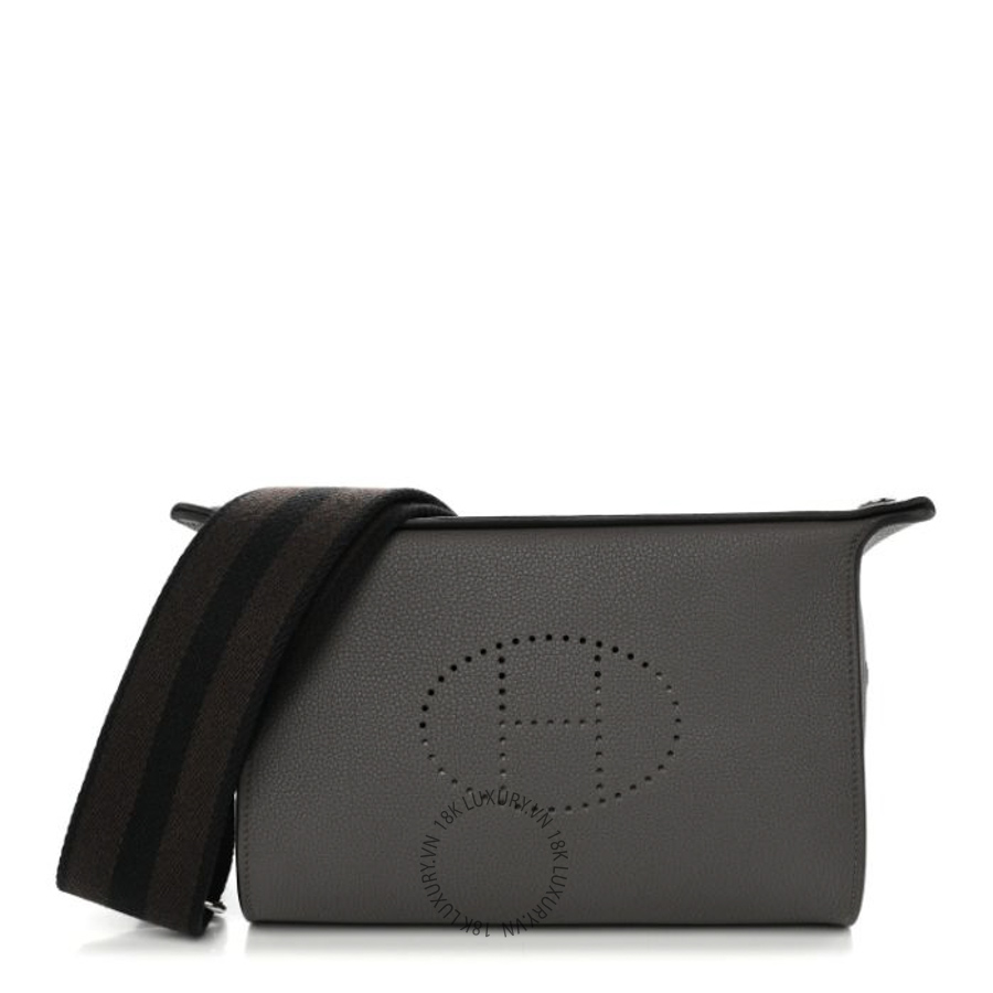 Túi Đeo Chéo Hermes Togo Videpoches Etain Black Ebene TMH277