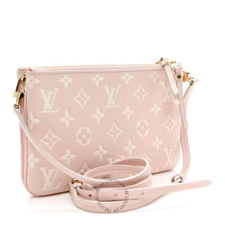 Túi Đeo Chéo Louis Vuitton Empreinte Monogram Double Zip Pochette Rose NSBD140