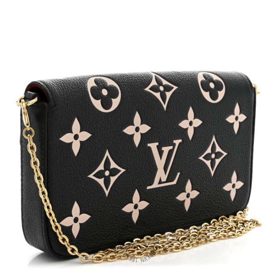 Túi Đeo Chéo Louis Vuitton Empreinte Monogram Giant Felicie Pochette Black Beige NSBD634