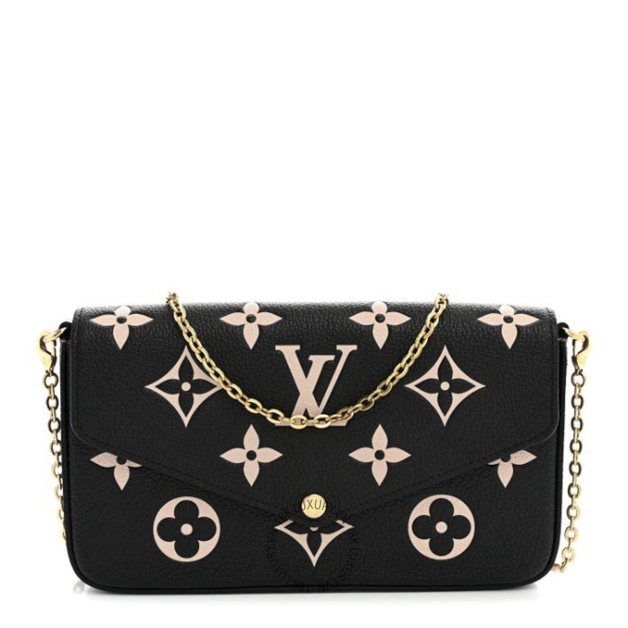 Túi Đeo Chéo Louis Vuitton Empreinte Monogram Giant Felicie Pochette Black Beige NSBD634