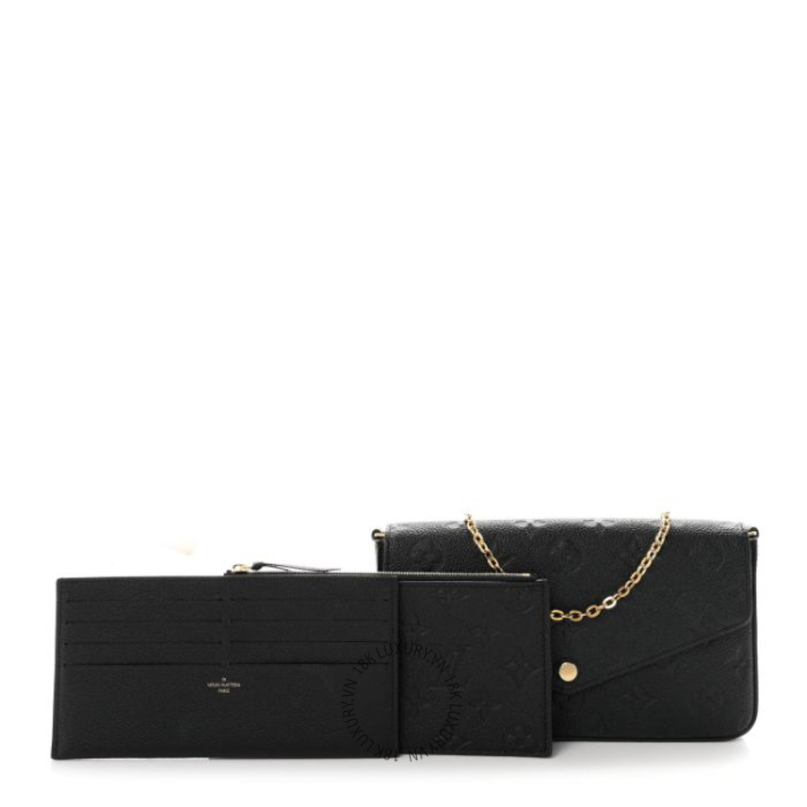 Túi Đeo Chéo Louis Vuitton Empreinte Pochette Felicie Chain Wallet Black NSBD681