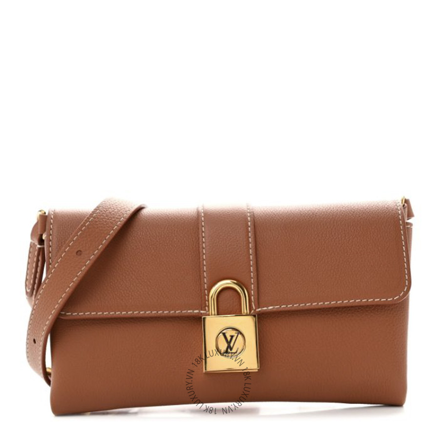 Túi Đeo Chéo Louis Vuitton Grained Calfskin Low Key Wallet On Chain Cognac MNGR174