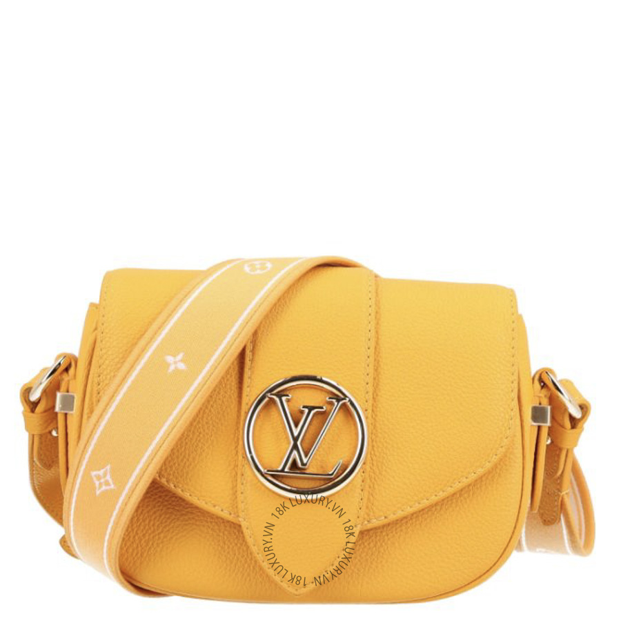 Túi Đeo Chéo Louis Vuitton Grained Calfskin LV Pont 9 Soft PM Sunbeam NSBD073