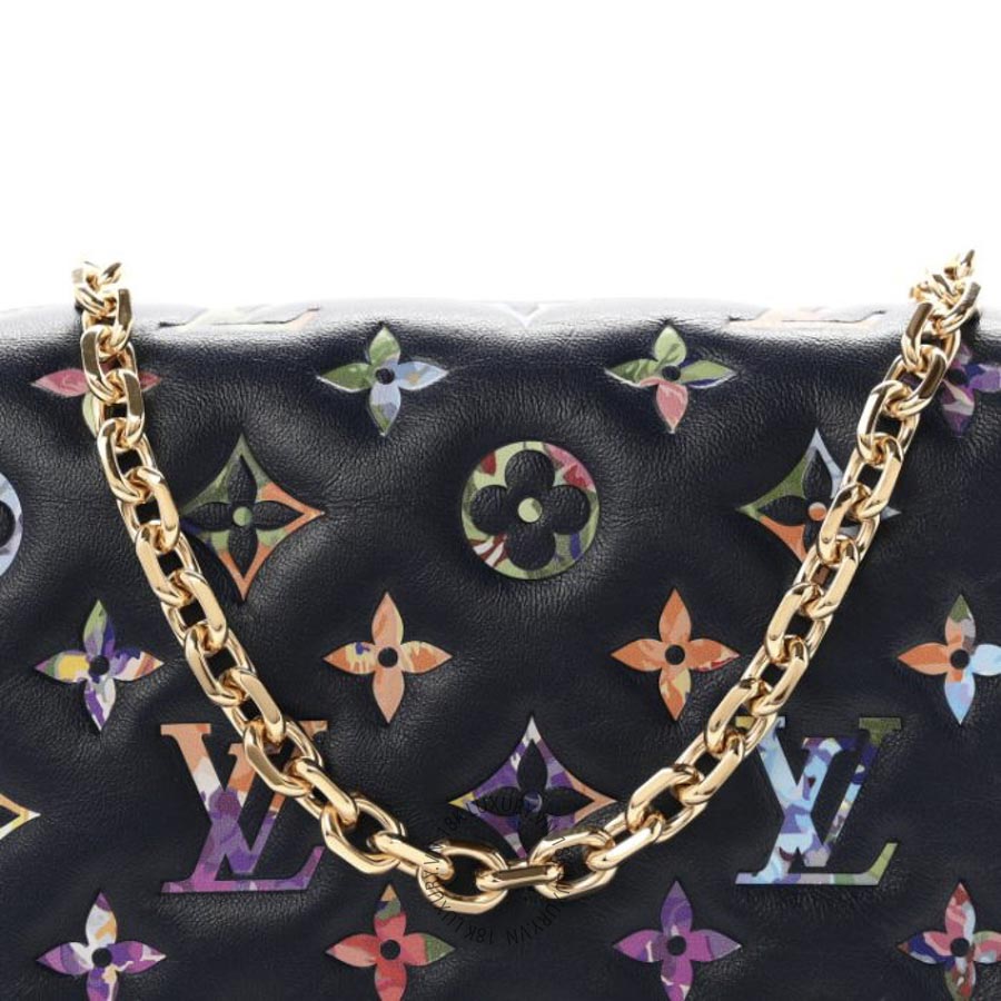 Túi Đeo Chéo Louis Vuitton Lambskin Embossed Monogram LV Garden Pochette Coussin Navy MNGR800 14 Túi Đeo Chéo Louis Vuitton Lambskin Embossed Monogram LV Garden Pochette Coussin Navy MNGR800