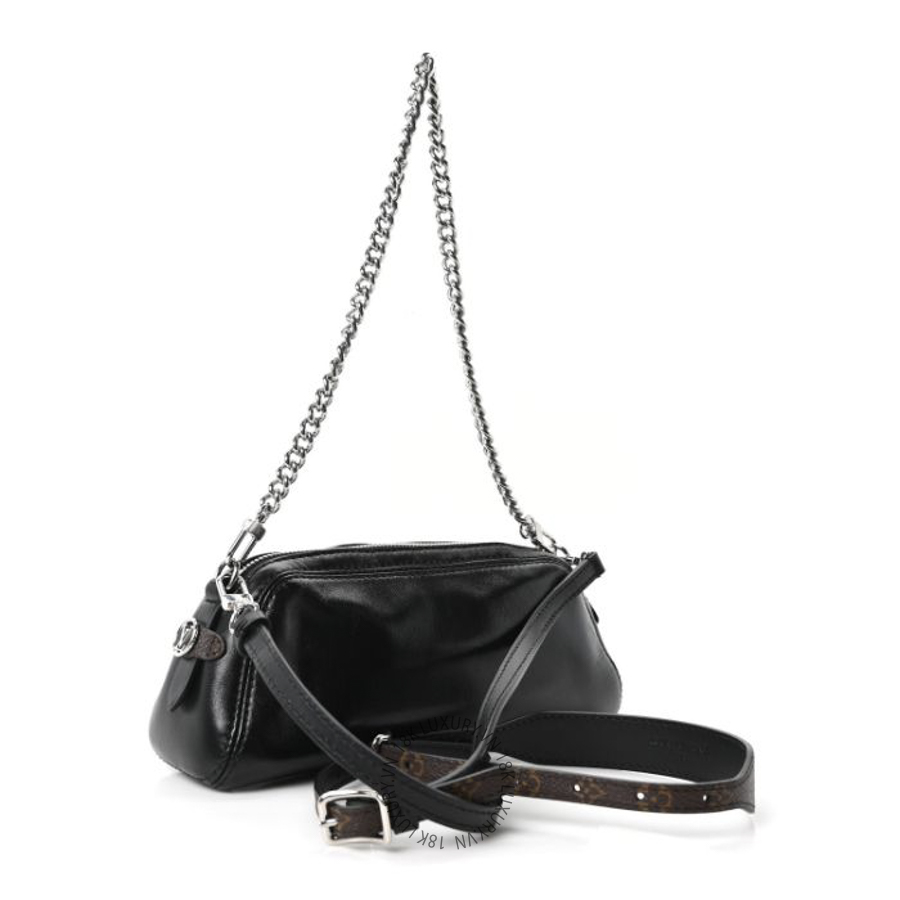 Túi Đeo Chéo Louis Vuitton Lambskin Pochette Vibe Black MNGR669