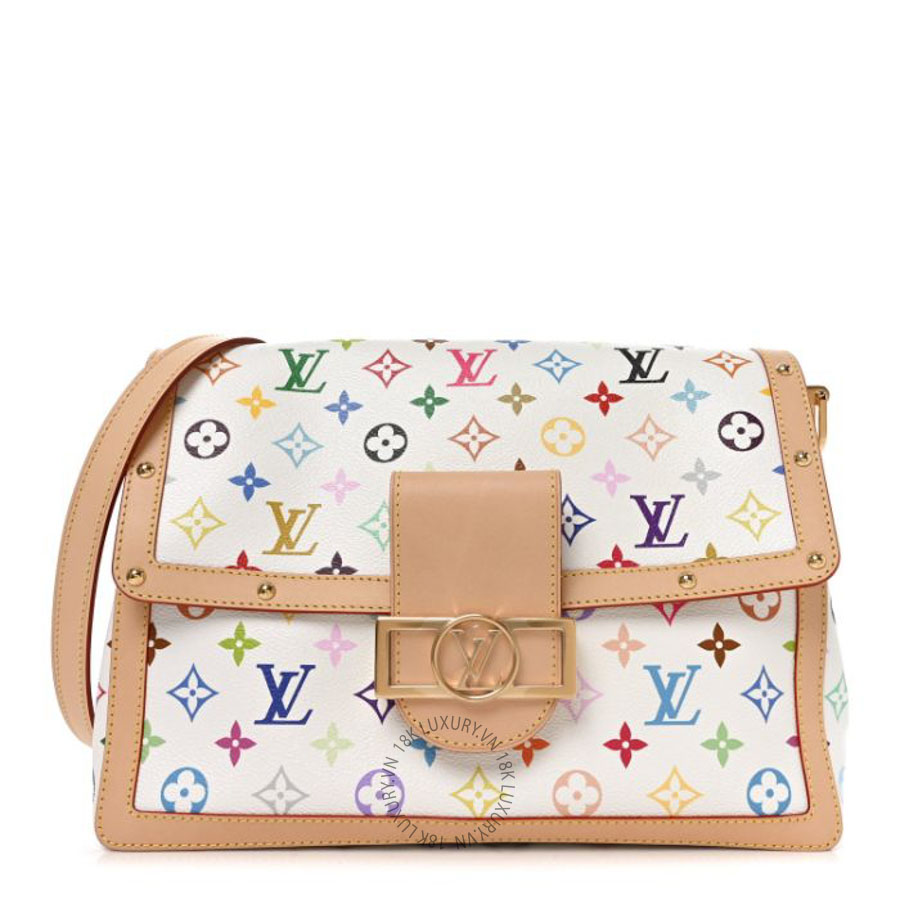 Túi đeo chéo Louis Vuitton LV X TM Monogram Multicolor Dauphine Soft GM White FPNG143