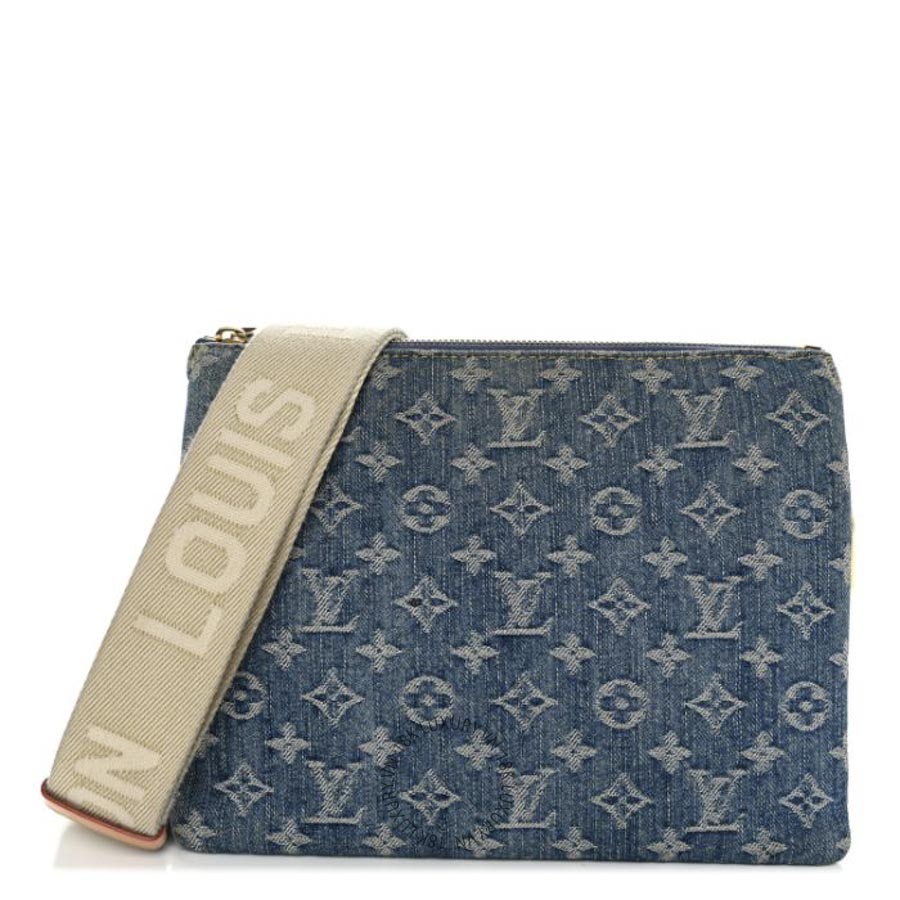 Túi Đeo Chéo Louis Vuitton Monogram Denim Coussin PM Blue NSBD262