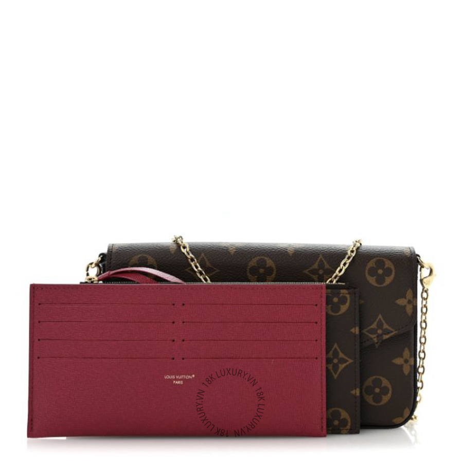 Túi Đeo Chéo Louis Vuitton Monogram Pochette Felicie Chain Wallet Fuchsia NSBD092