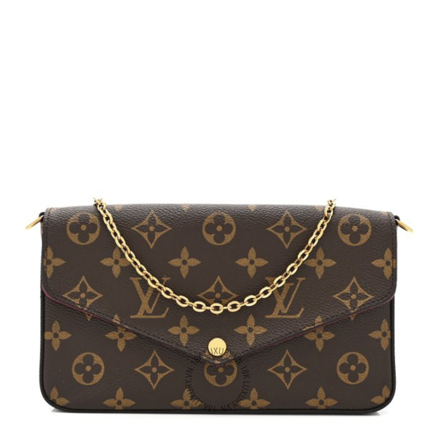 Túi Đeo Chéo Louis Vuitton Monogram Pochette Felicie Chain Wallet Fuchsia NSBD348
