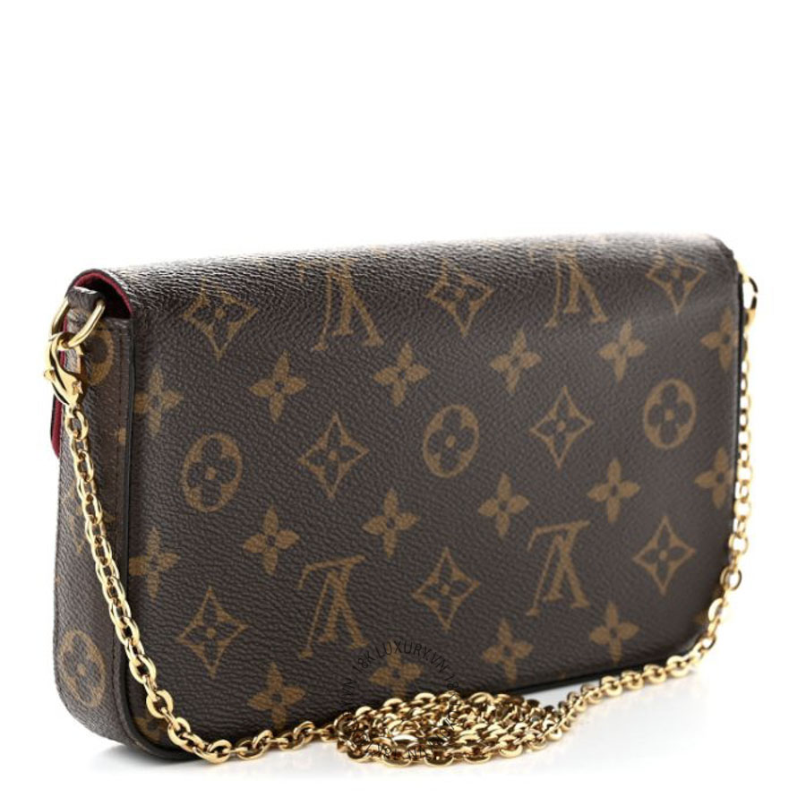 Túi Đeo Chéo Louis Vuitton Monogram Pochette Felicie Chain Wallet Fuchsia NSBD882