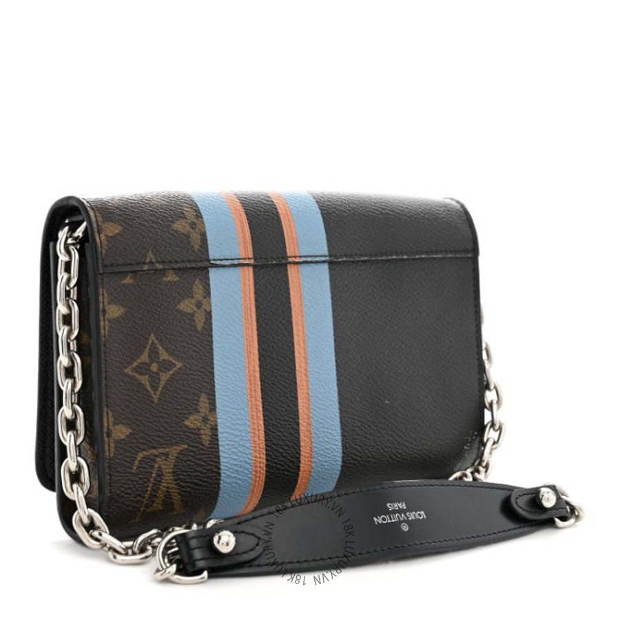 Túi Đeo Chéo Louis Vuitton Monogram Stripe Twist Chain Wallet NSBD831