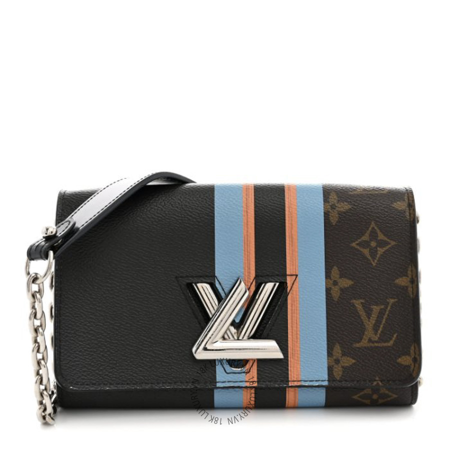 Túi Đeo Chéo Louis Vuitton Monogram Stripe Twist Chain Wallet NSBD831