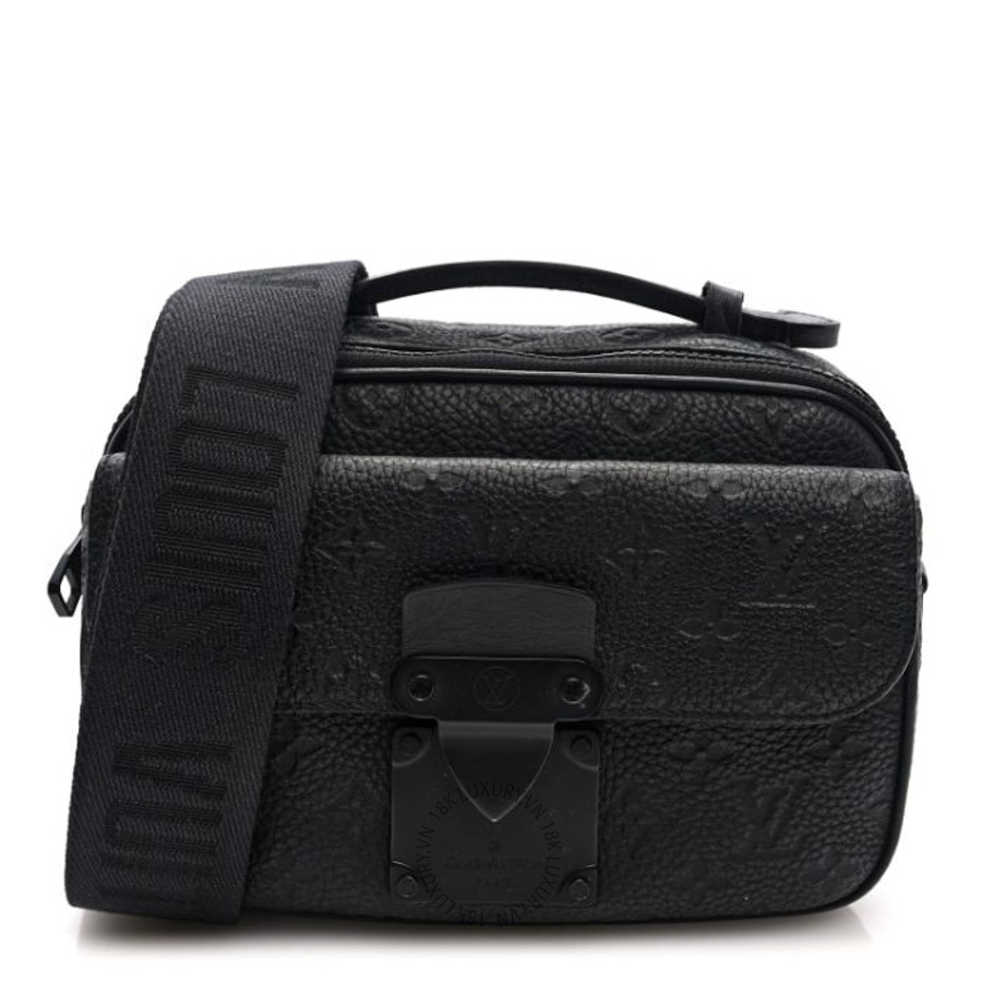 Túi Đeo Chéo LV Taurillon Monogram S Lock Messenger Black QWE1751