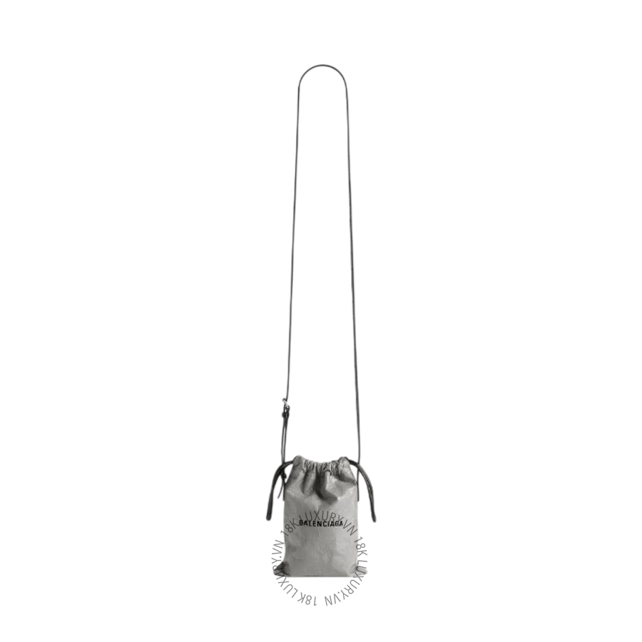 Túi Đeo Chéo Mini Balenciaga Men's Shopper Phone Holder in Grey 8529302ABH61160 BCA109
