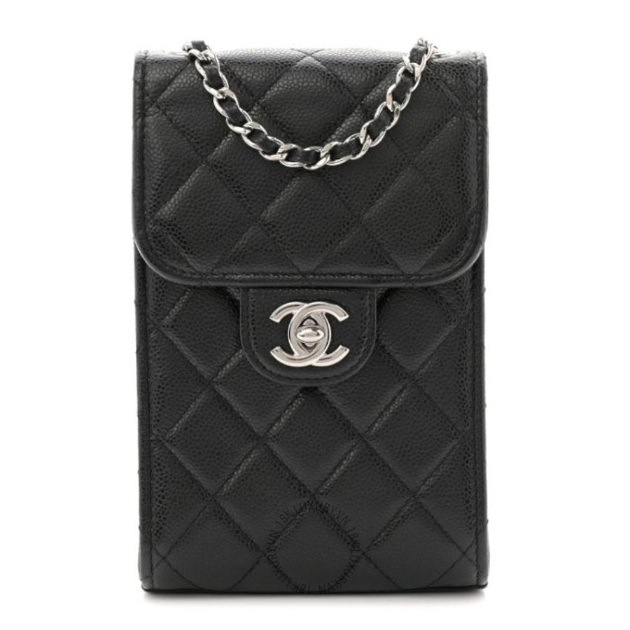 Túi Đeo Chéo Mini Chanel Caviar Quilted Classic Phone Holder Black CVB640