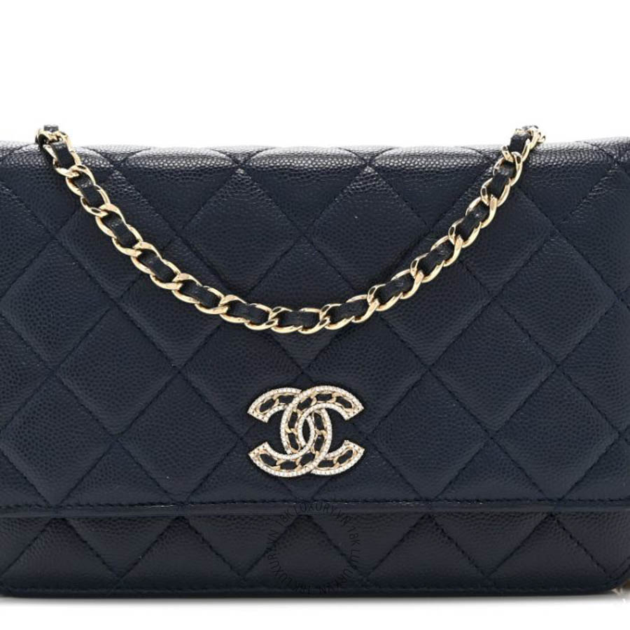 Túi đeo chéo mini Chanel Caviar Quilted Crystal CC Wallet On Chain WOC Navy FPTC276 10 Túi đeo chéo mini Chanel Caviar Quilted Crystal CC Wallet On Chain WOC Navy FPTC276