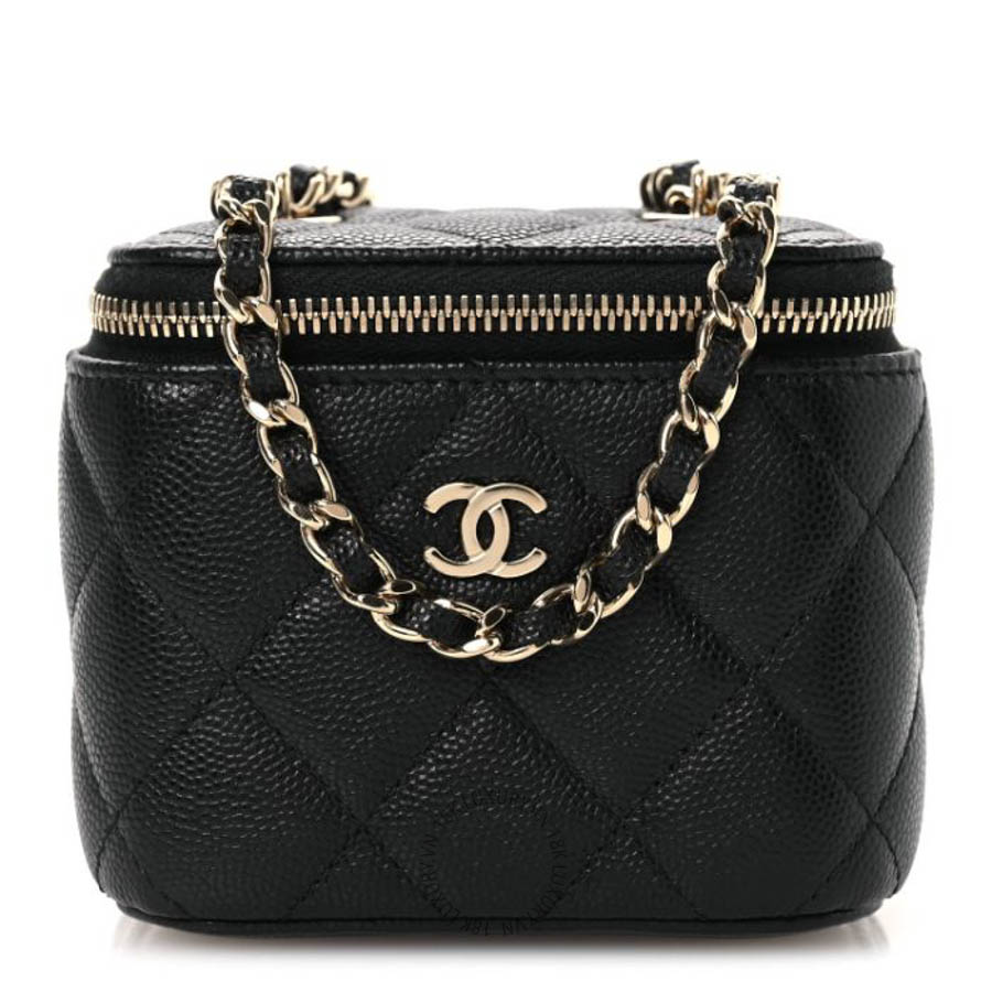 Túi Đeo Chéo Mini Chanel Caviar Quilted Mini Vanity Case With Chain Black CVB753
