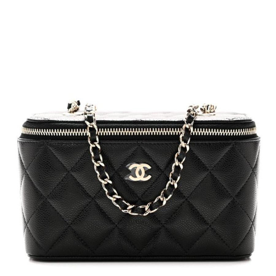 Túi Đeo Chéo Mini Chanel Caviar Quilted Small Vanity Case With Chain Black Black CVB983