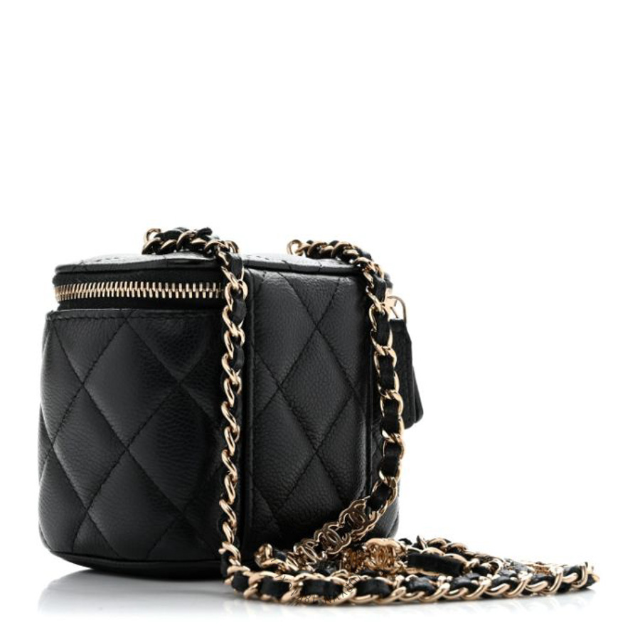 Túi Đeo Chéo Mini Chanel Caviar Quilted Tiny CC Mini Vanity Case With Chain Black CVB715