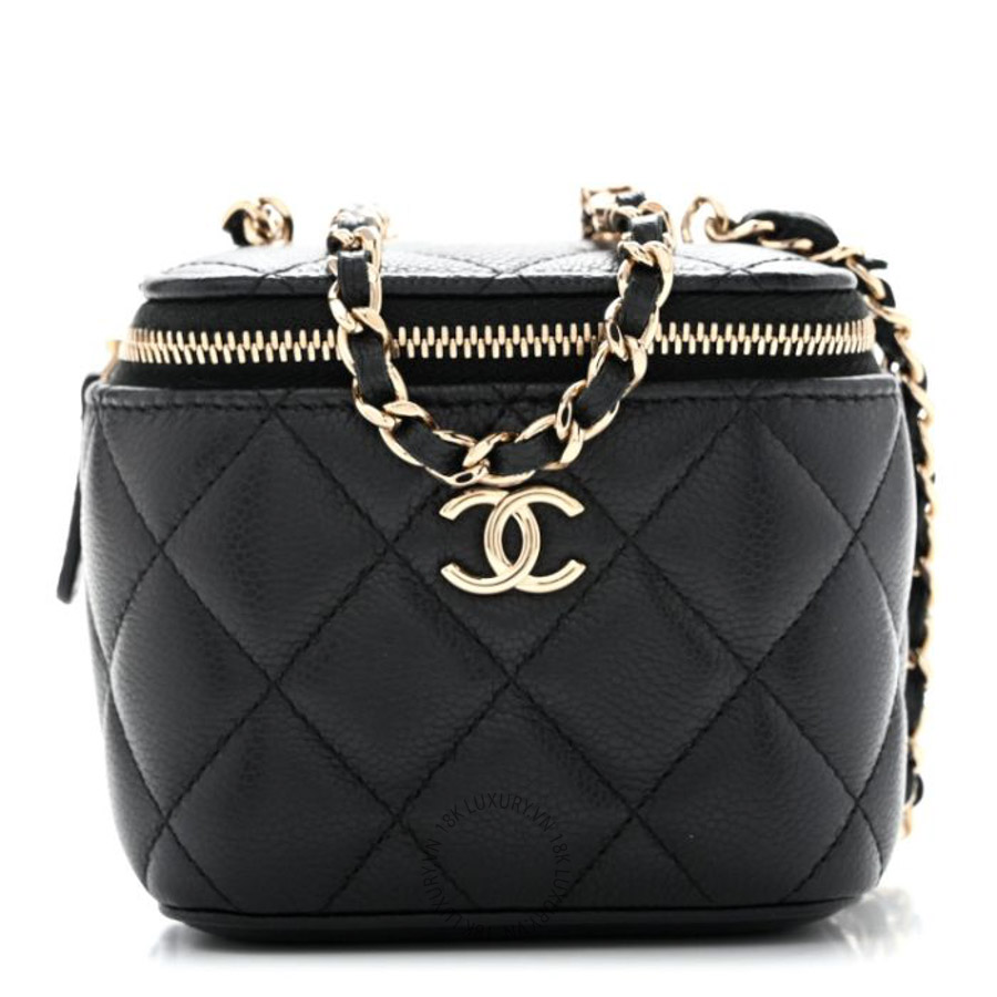 Túi Đeo Chéo Mini Chanel Caviar Quilted Tiny CC Mini Vanity Case With Chain Black CVB715