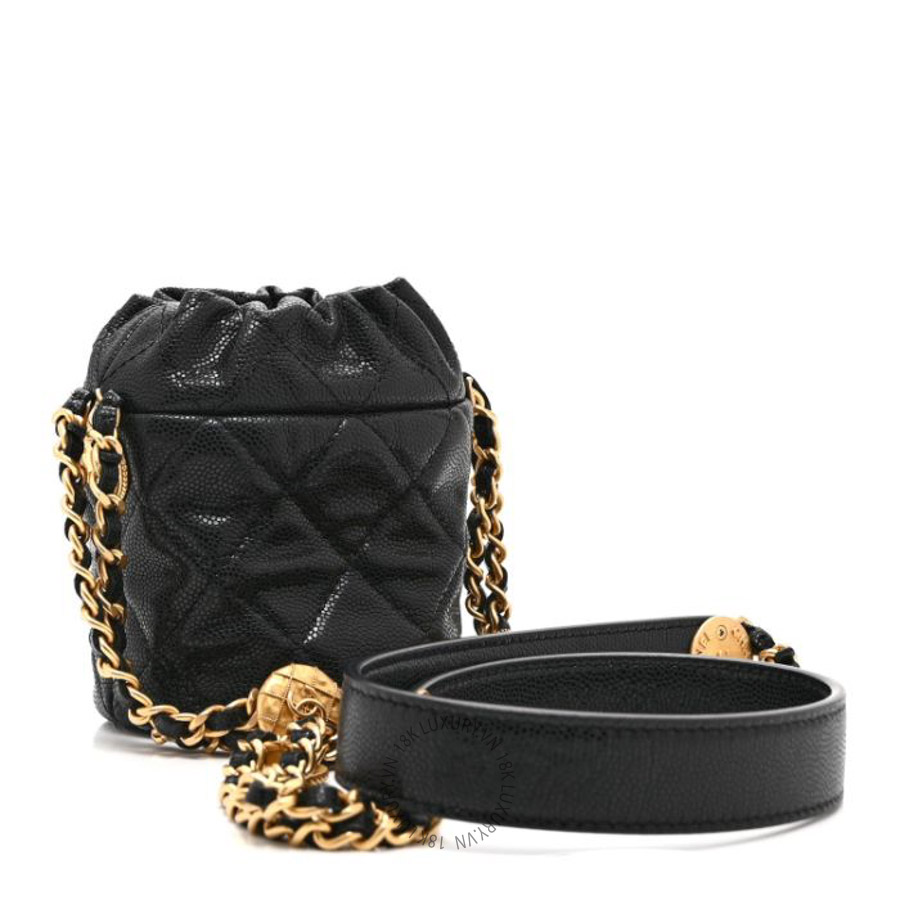 Túi Đeo Chéo Mini Chanel Caviar Quilted Twist Your Buttons Mini Bucket Bag Black CVB1141