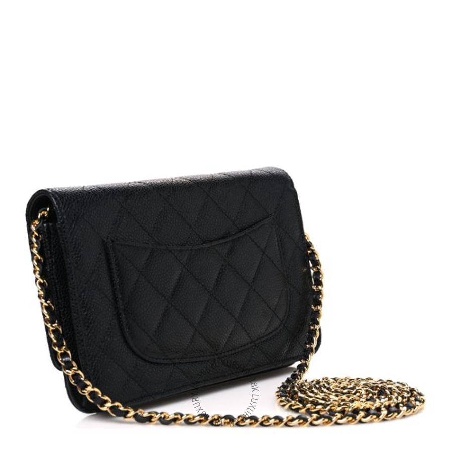 Túi đeo chéo mini Chanel Caviar Quilted Wallet on Chain WOC Black FPTC117